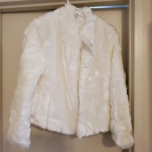 Faux Fur Jacket in Ivory